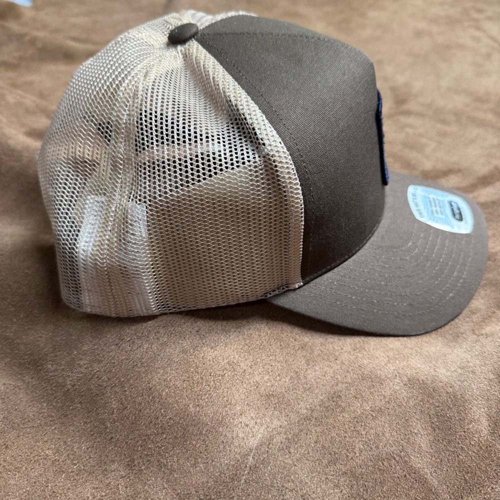 Brixton Snapback Mesh Trucker Hat Brown Sand Alpha Block New With Tags - Picture 3 of 8